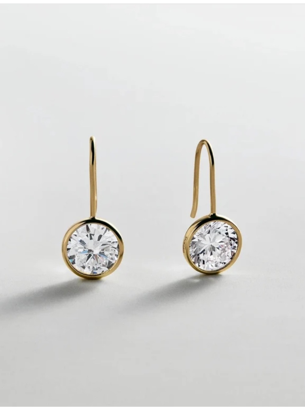 BaubleBar Gold Fallon Drop Earrings - Gold with Round CZ Stones